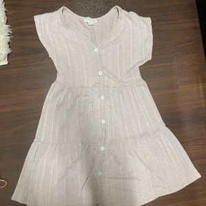 Purple and white striped dress from Target. Loosely fitted.